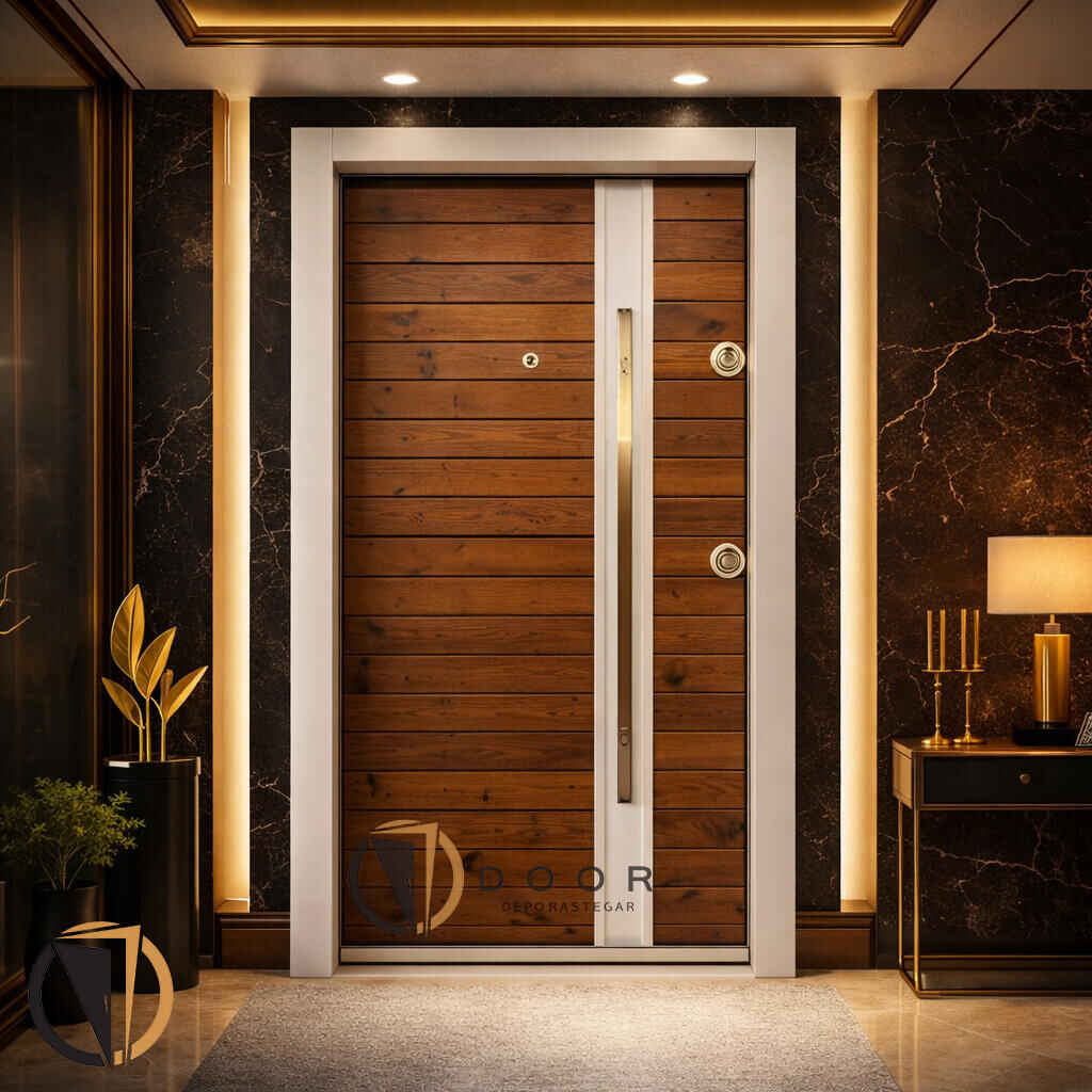 درب ضد سرقت قهوه ای